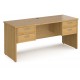 Maestro Panel End 600mm Straight Desk with 2 x Two Drawer Pedestal